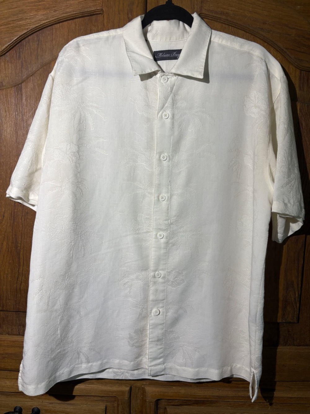 Milano Cream Short-Sleeve Button-Down Shirt